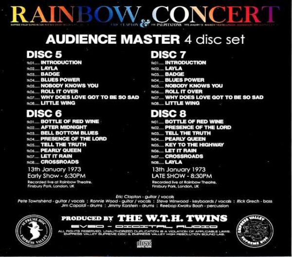 Eric Clapton Eric Clapton/Rainbow Concert 1973 London, UK 1973 Audience Master Edition - Image 2