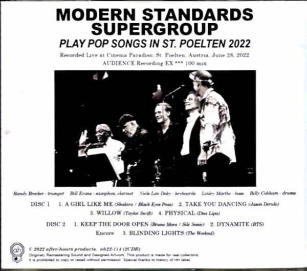 Modern Standards Supergroup Randy Brecker, Bill Evans, Billy Cobham Randy Brecker Bill Evans/Austria 2022 Complete - Image 2