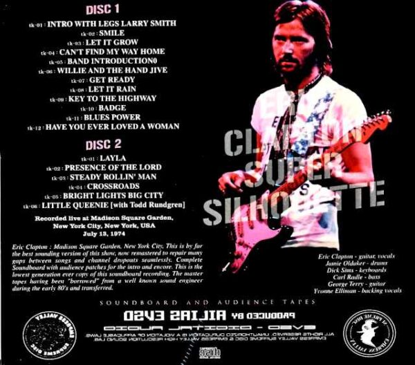 Eric Clapton/NY,USA 7.13.1974 Complete Soundboard and Audience Mix Tapes - Image 2