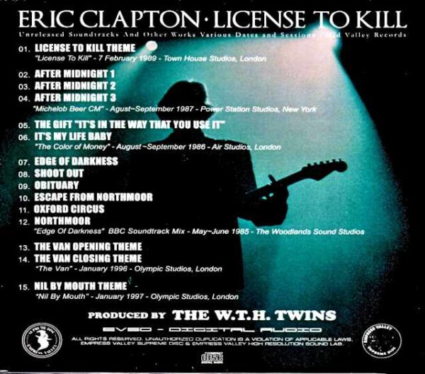 Eric Clapton / License to Kill Unreleased Soundtrack and Other Works Various Dates and Sessions - Image 2