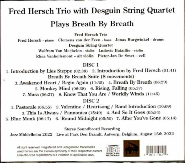 Fred Hersch Trio with Desguin String Quartet Fred Hersch/Belgium 2022 Complete - Image 2