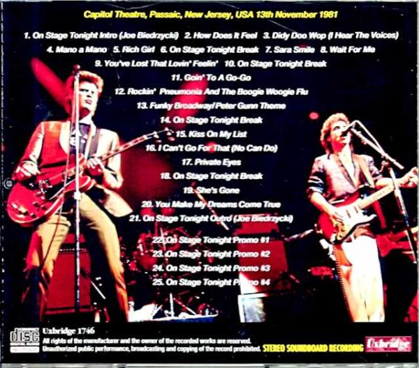 Daryl Hall & John Oates/NJ,USA 1981 Upgrade - Image 2