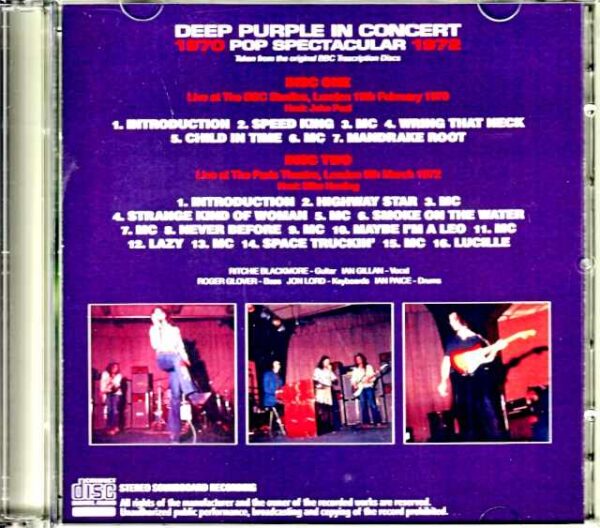 Deep Purple/London,UK 1972 Original BBC Transcription - Image 2
