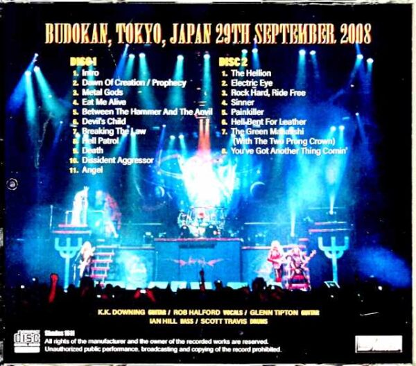 Judas Priest Judas Priest/Tokyo,Japan 9.29.2008 DAT Master - Image 2