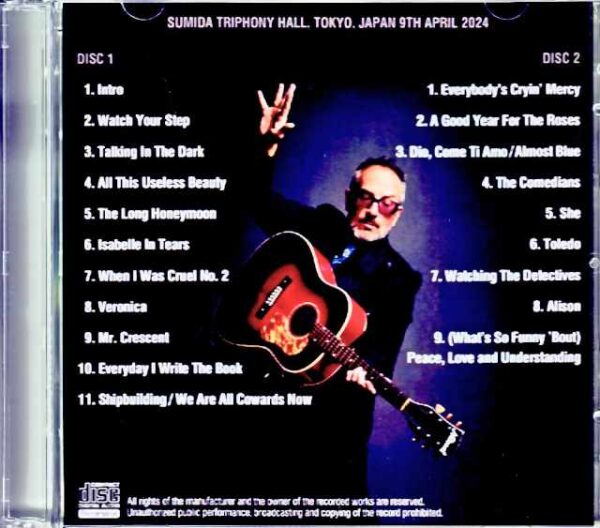 Elvis Costello Steve Nieve Elvis Costello/Tokyo,Japan 4.9.2024 Complete - Image 2