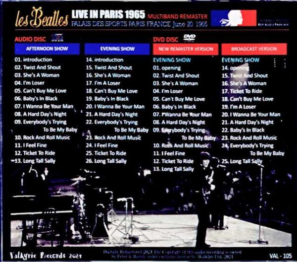 Beatles/Live in Paris 1965 Complete Edition France 1965 Complete AI Multiband Remaster & more - Image 2