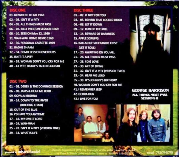 George Harrison /All Things Must Pass Sessions II - Image 2