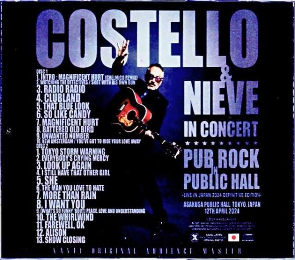 Elvis Costello & Steve Nieve/Tokyo,Japan 4.12.2024 Complete Remastered - Image 2