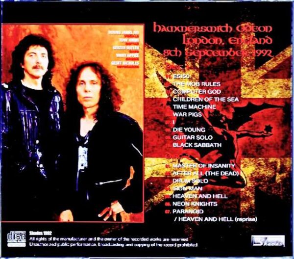 Black Sabbath/London,UK 1992 Complete - Image 2