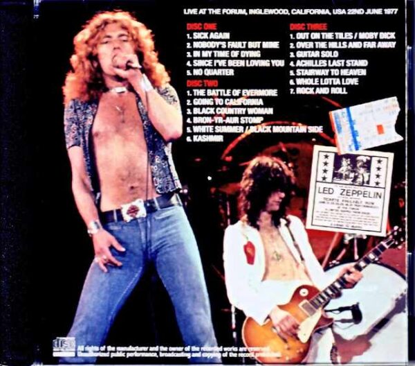 Led Zeppelin/CA,USA 6.22.1977 Barry Goldstein Master Tapes Flat Transfer - Image 2