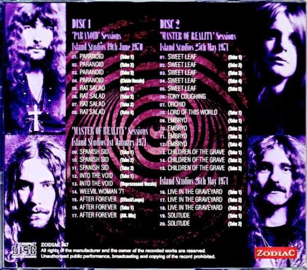 Black Sabbath Paranoid Master of Reality Studio Outtakes 1970-1971 - Image 2