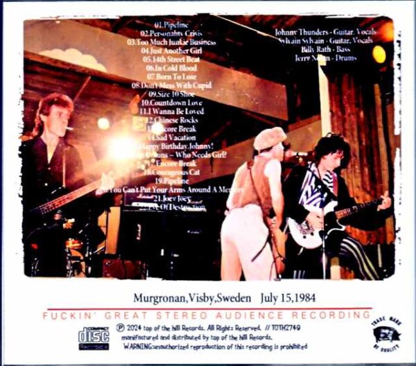 Johnny Thunders/Sweden 1984 Complete - Image 2
