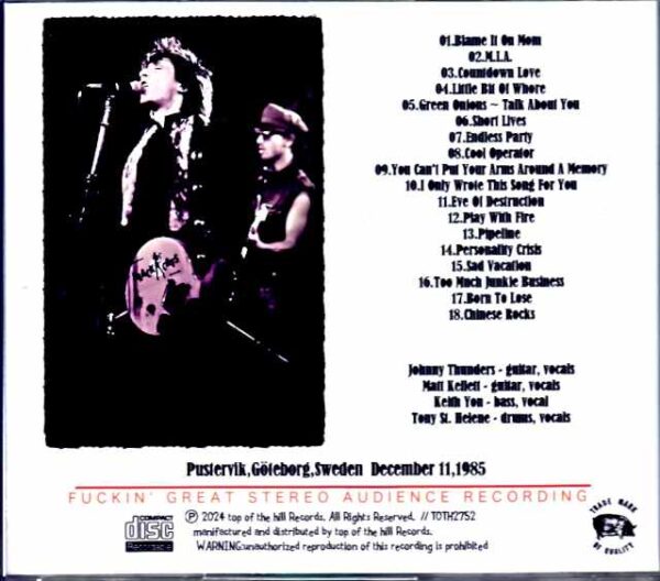 Johnny Thunders/Sweden 1985 - Image 2