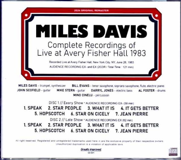 Miles Davis Bill Evans, Mike Stern, John Scofield/NY, USA 1983 Complete - Image 2