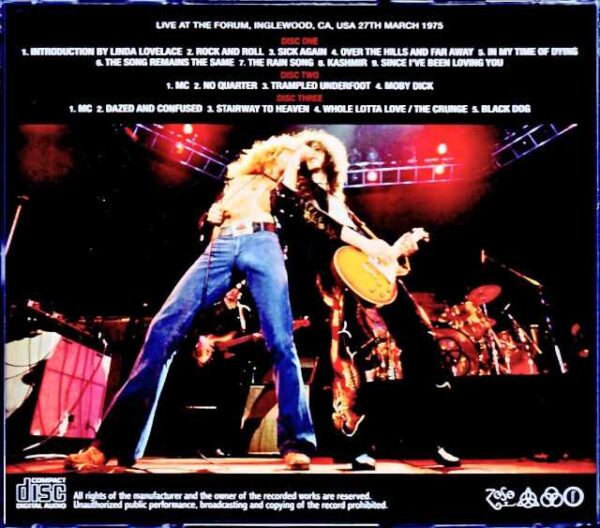 Led Zeppelin/CA,USA 3.27.1975 Complete Mike Millard Master Tapes Flat Transfer - Image 2