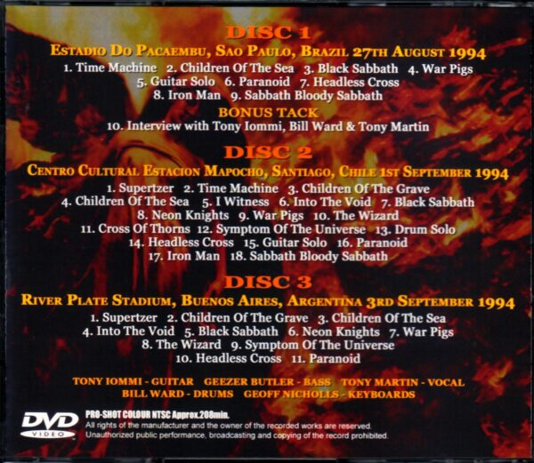 Black Sabbath/South America Tour 1994 - Image 2