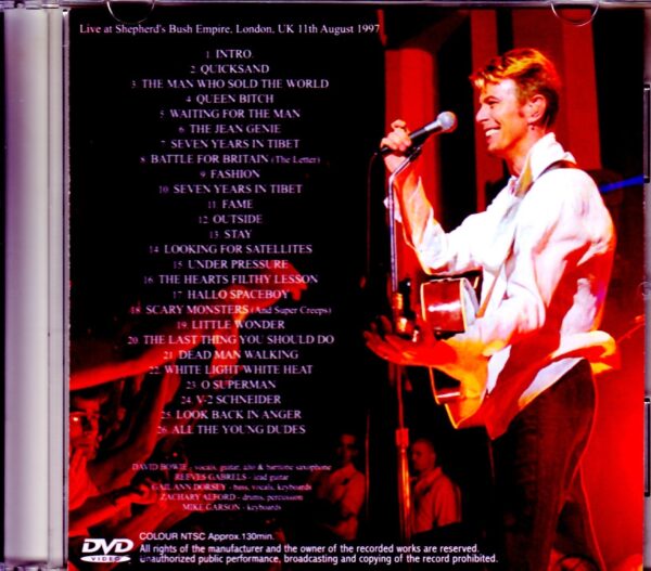 David Bowie/Lonodn,UK 8.11.1997 - Image 2
