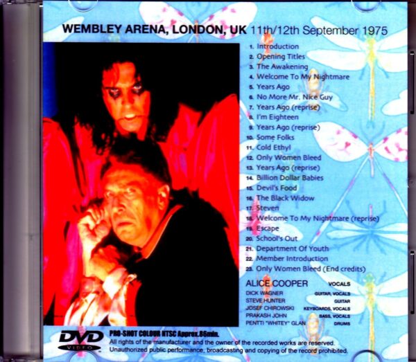 Alice Cooper/London,UK 1975 Japanese Broadcast Ver. - Image 2