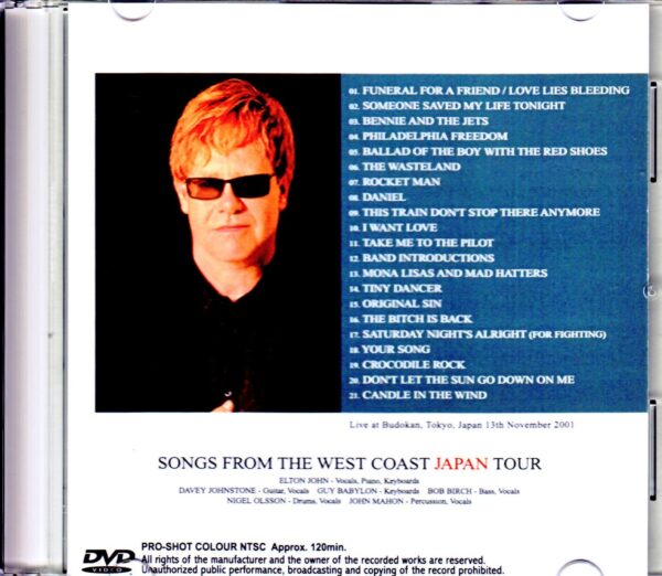 Elton John/Tokyo, Japan 2001 - Image 2