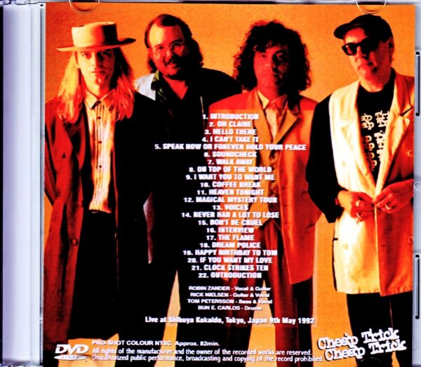 Cheap Trick/Tokyo,Japan 1992 Japanese Broadcast Version - Image 2