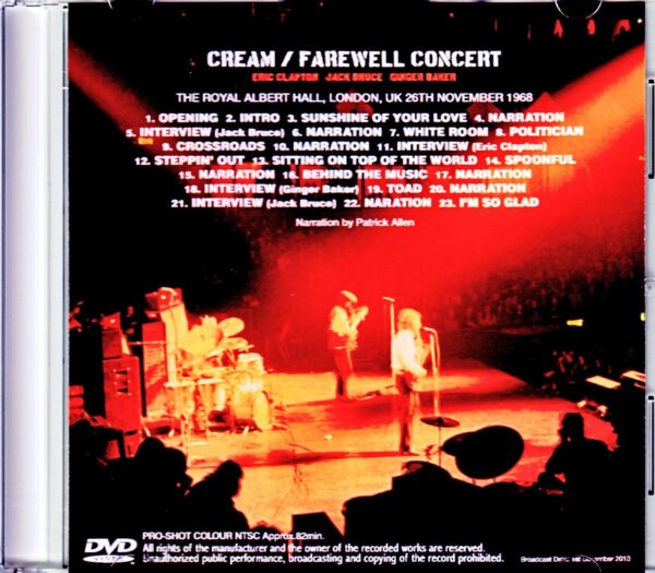 Cream/London,UK 1968 Japanese Broadcast Version - Image 2
