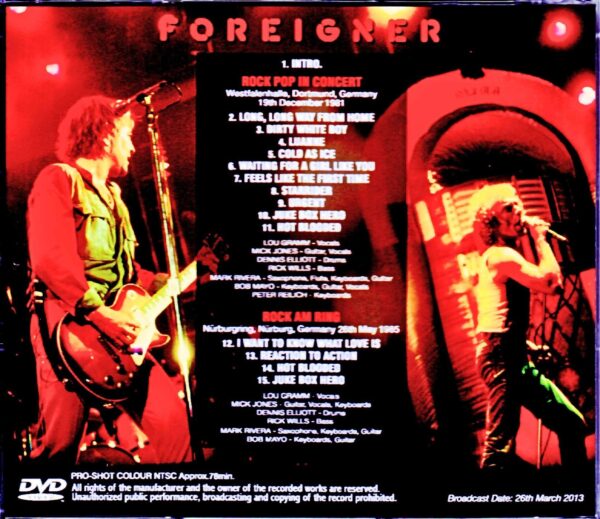 Foreigner/Germany 1981 & 1985 Japanese Broadcast Version - Image 2