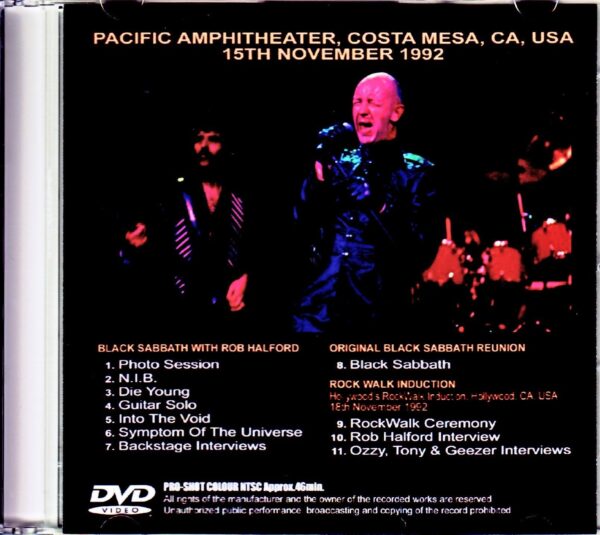 Black Sabbath,Rob Halford/CA,USA 1992 Pro-Shot Edition - Image 2