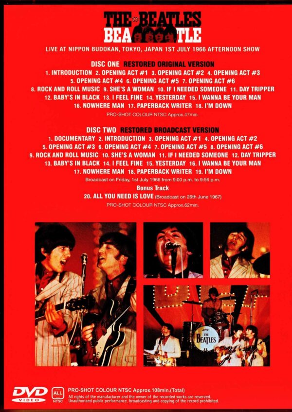 Beatles/Tokyo,Japan 7.1.1966 Afternoon Show Restored & more - Image 2