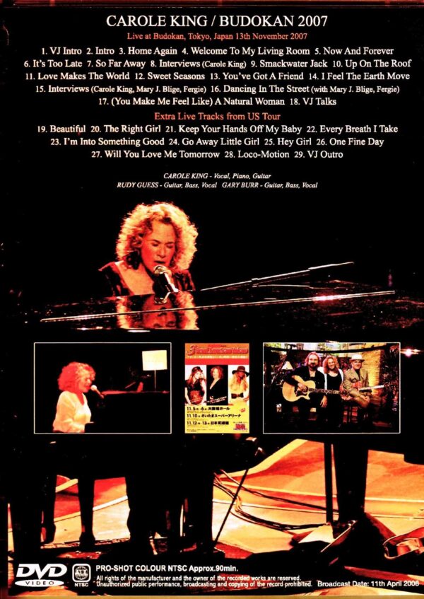 Carole King/Tokyo,Japan 11.13.2007 & more Japanese Broadcast Edition - Image 2