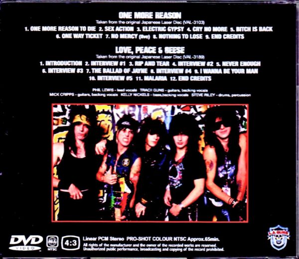 L.A. Guns/One more Reason & Love,Peace & Geese Japanese Laser Disc Edition - Image 2