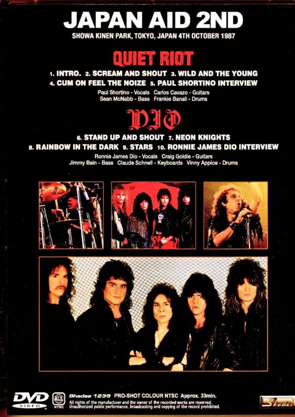 Dio, Quiet Riot/Japan Aid Tokyo Performance 1987 Upgrade - Image 2