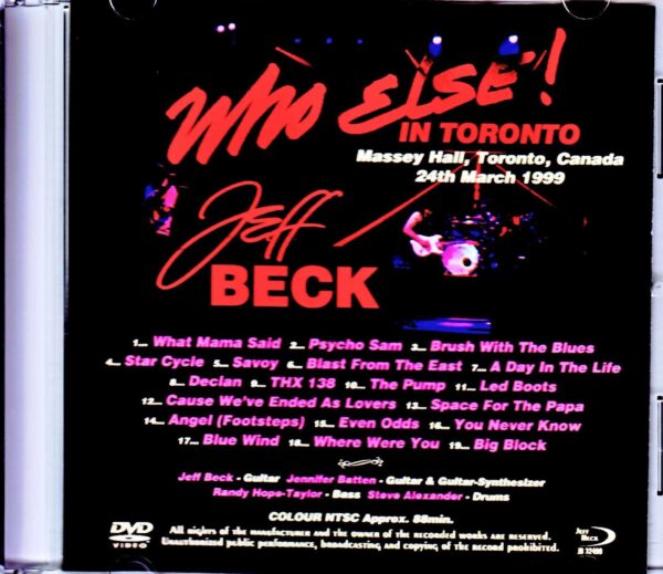 Jeff Beck/Canada 3.24.1999 - Image 2
