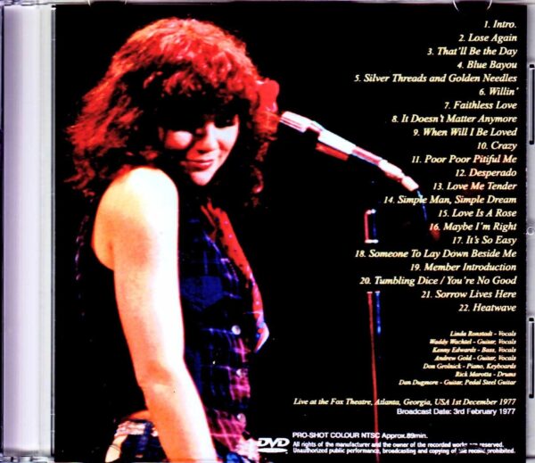 Linda Ronstadt/GA,USA 1977 Japanese Broadcast Edition - Image 2