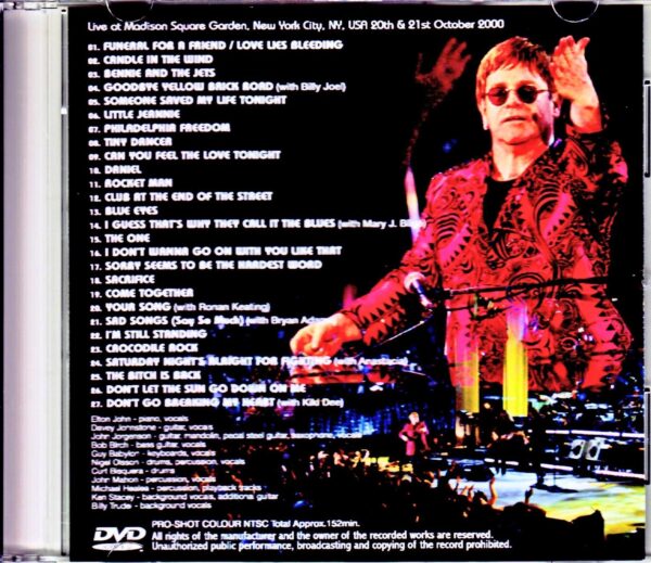 Elton John/NY,USA 2000 2Days - Image 2