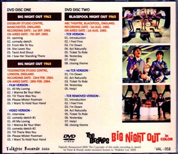 Beatles/Big Night Out! Color video version England,UK 1963 & 1964 - Image 2
