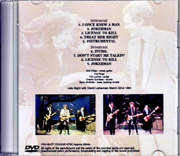 Bob Dylan/Famous American talk show David Letterman 1984 - Image 2