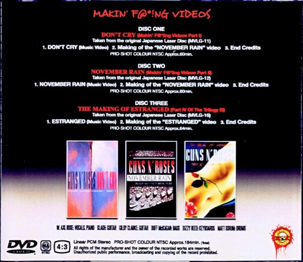 Guns N' Roses/Makin' F@*!ng Videos Japanese Laser Disc Edition - Image 2