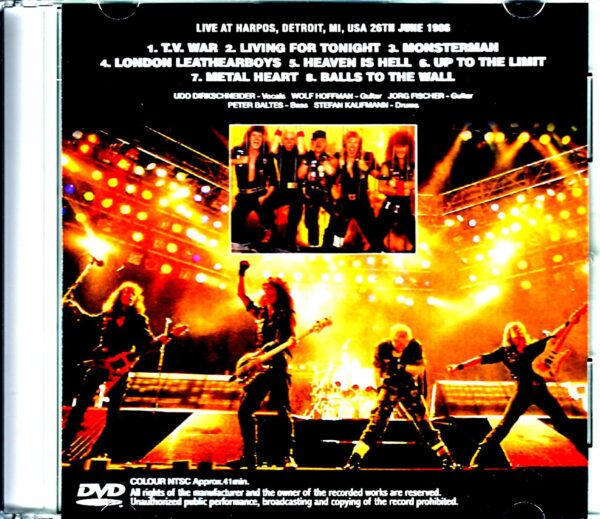 Accept/MI, USA 1986 with Ultimate Sound - Image 2