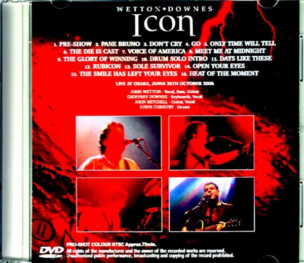 Icon John Wetton,Geoffrey Downes/Osaka,Japan 10.26.2006 - Image 2