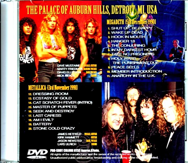 Metallica Megadeth Metallica Megadeth / Pro shot at the same venue MI,USA 1991 2Days - Image 2