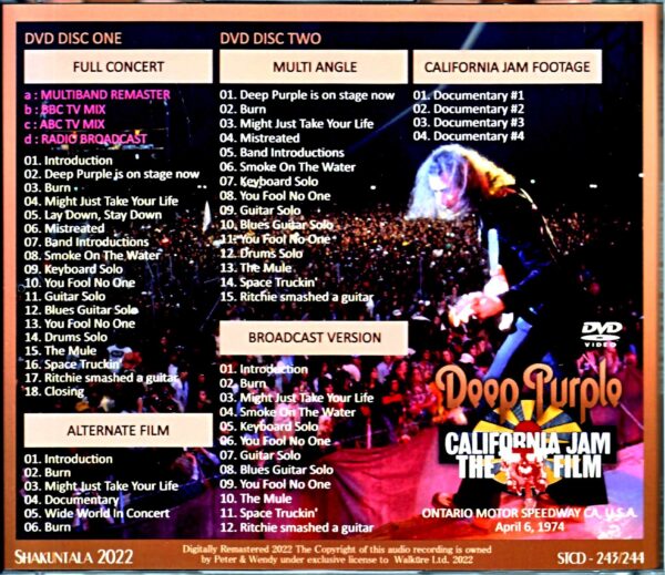 Deep Purple Deep Purple/California Jam 1974 Multiband Remaster CA,USA 1974 Multiband Audio & New Remaster Film - Image 2
