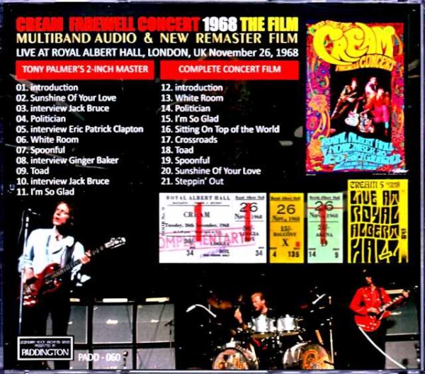 Cream - Farewell Concert 1968 London, UK 1968 Multi-band Audio & Remaster Film - Image 2