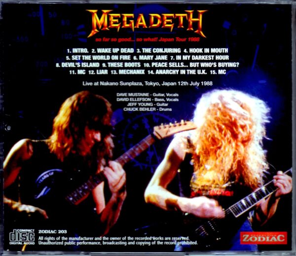 Megadeth/Tokyo,Japan 7.12.1988 - Image 2