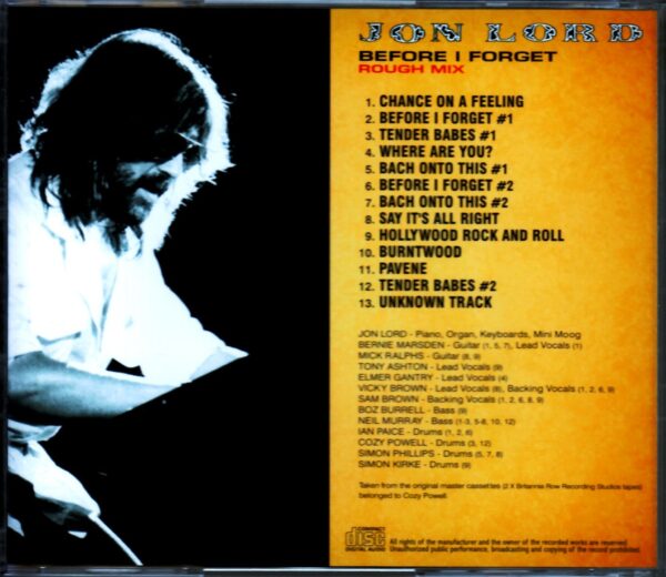 Jon Lord/Before I Forget Rough Mix - Image 2