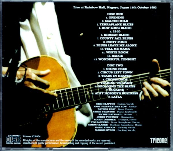 Eric Clapton/Aichi,Japan 1993 - Image 2