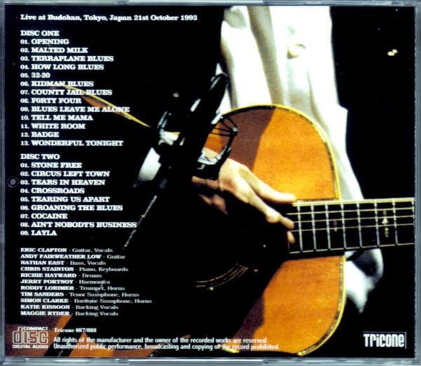 Eric Clapton/Tokyo,Japan 10.21.1993 - Image 2