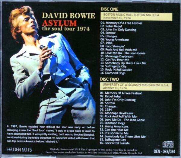 David Bowie/Ma & Wi, USA 1974 - Image 2