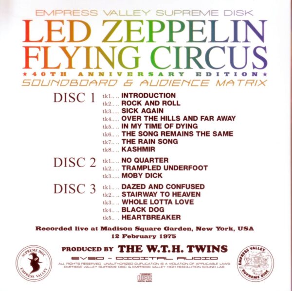 Led Zeppelin/New York,USA 1975 SD+AD Matrix Master - Image 2