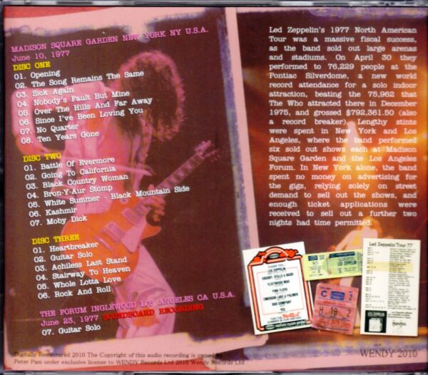 Led Zeppelin/New York, USA 6.10.1977 & more - Image 2
