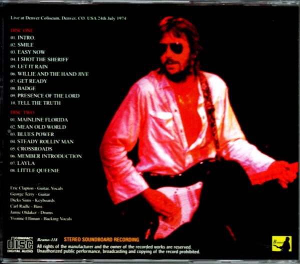 Eric Clapton/Cololado, USA 1974 - Image 2